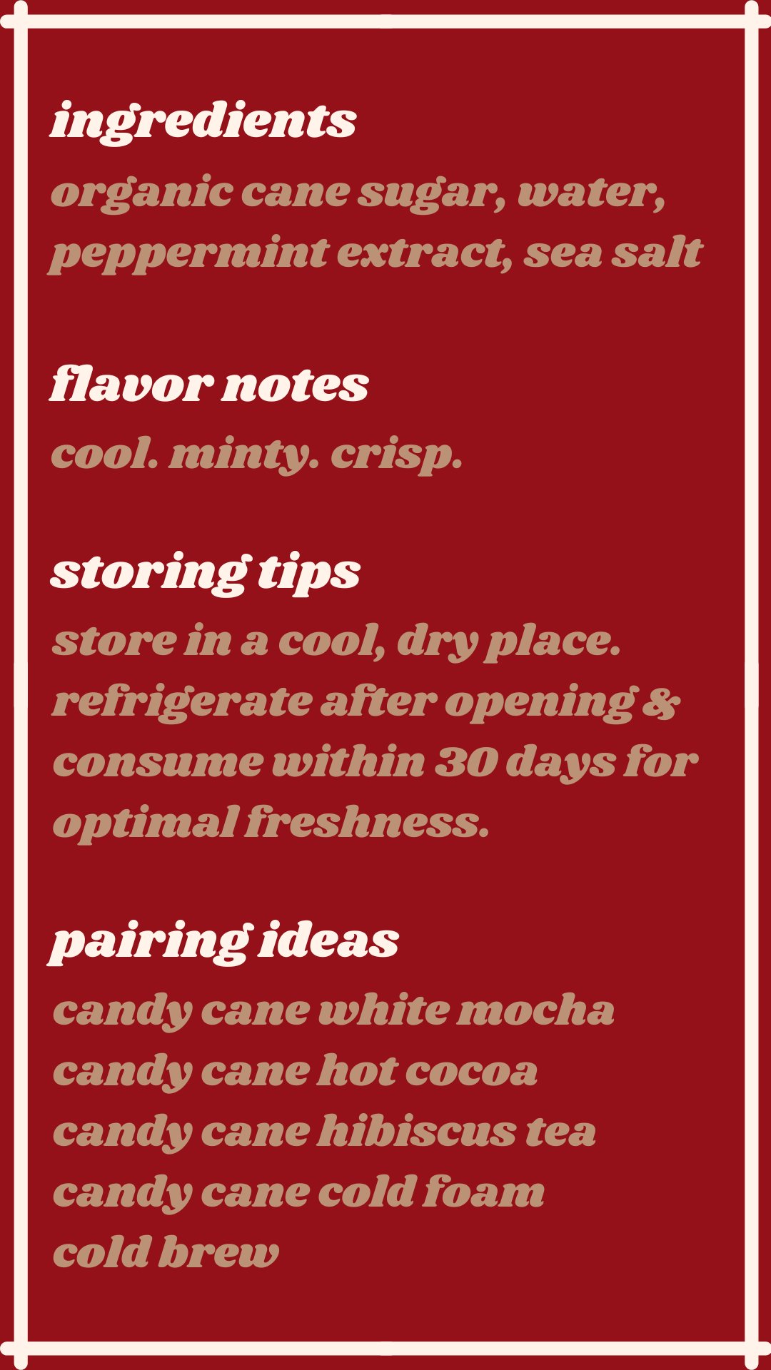 Candy Cane | Coffee Syrup